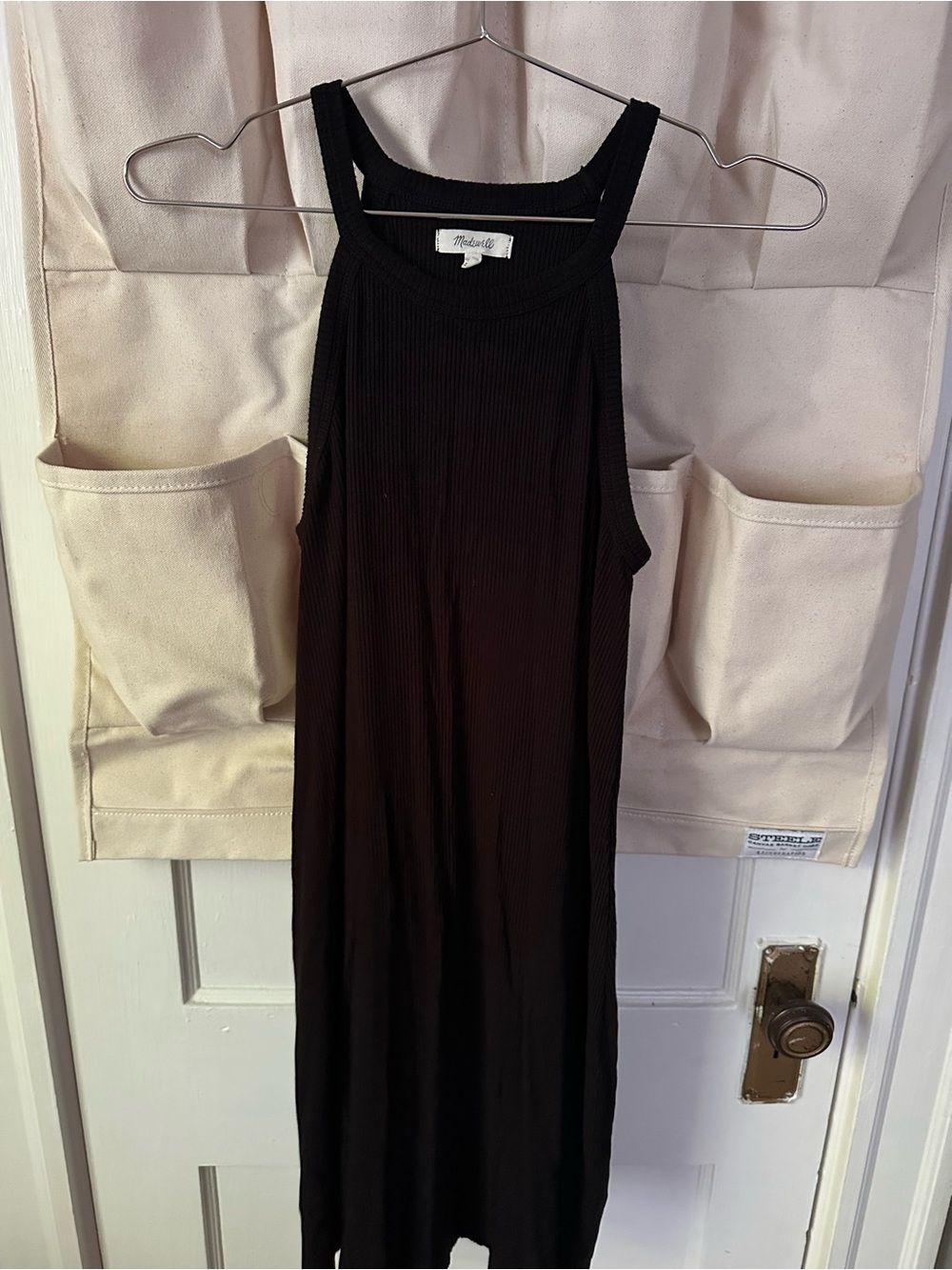 Madewell tank dress, black, size Small